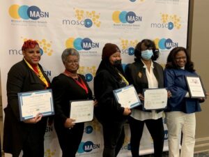 From left to right - Shawnica Andrews, Dr. Yolanda Campbell, Shanise Lewis, Gundia Lock-Clay and Gloria Hampton